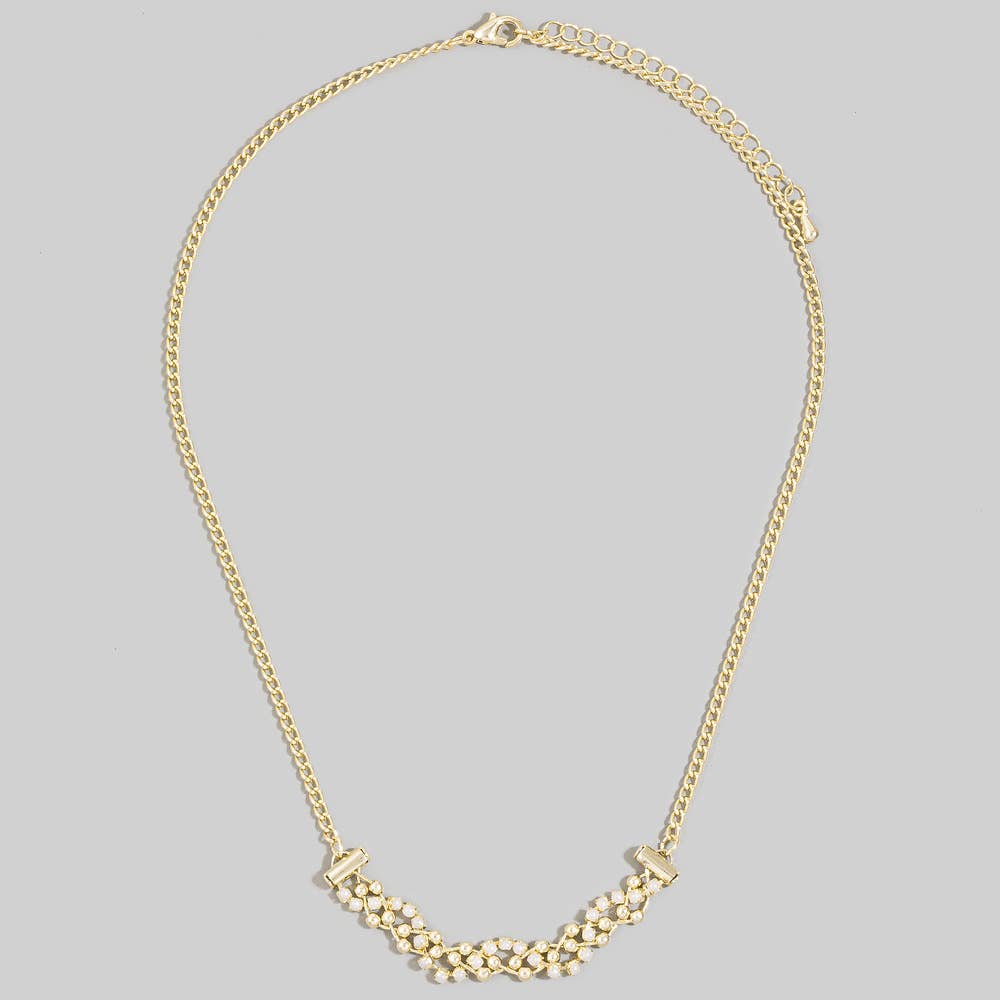 Glass Bead Woven Chain Necklace