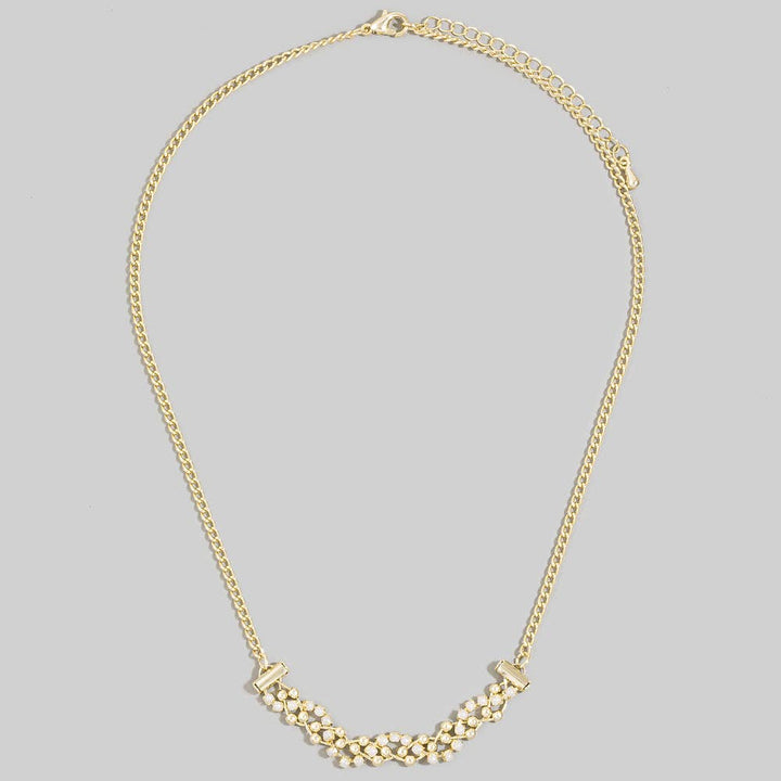 Glass Bead Woven Chain Necklace