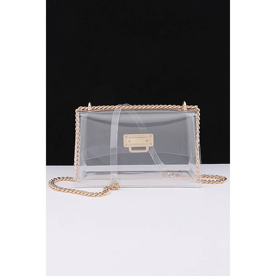 Clear Stadium Bag with Gold Accents