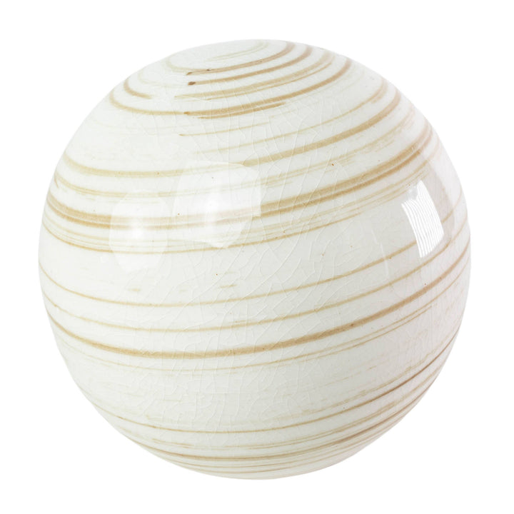 White/Tan Coastal Stoneware Ball