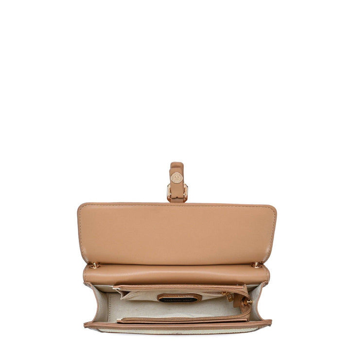 Woven Straw &amp; Leather Bag
