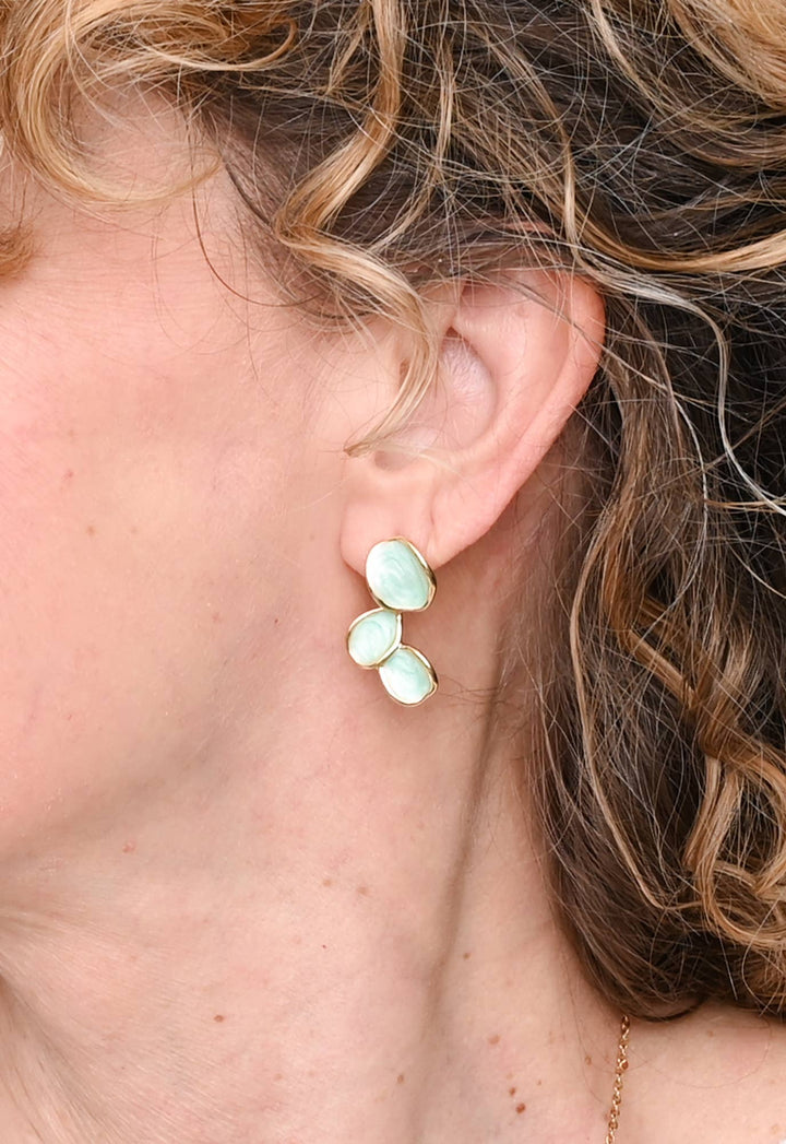 Mint and Gold Earrings