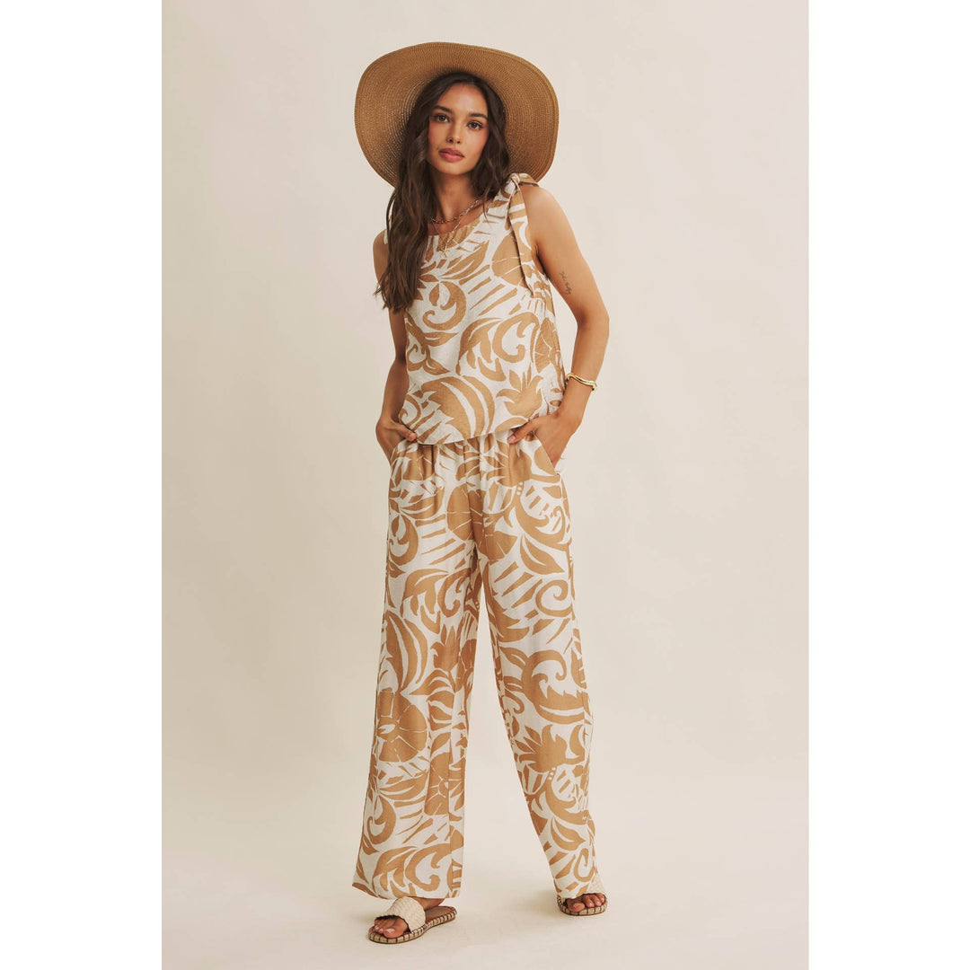 Latte Summer top with tie straps