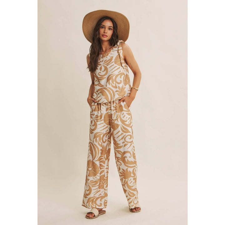 Latte Summer top with tie straps