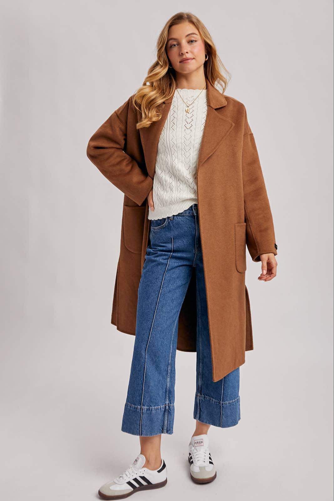 Camel Belted Long Coat