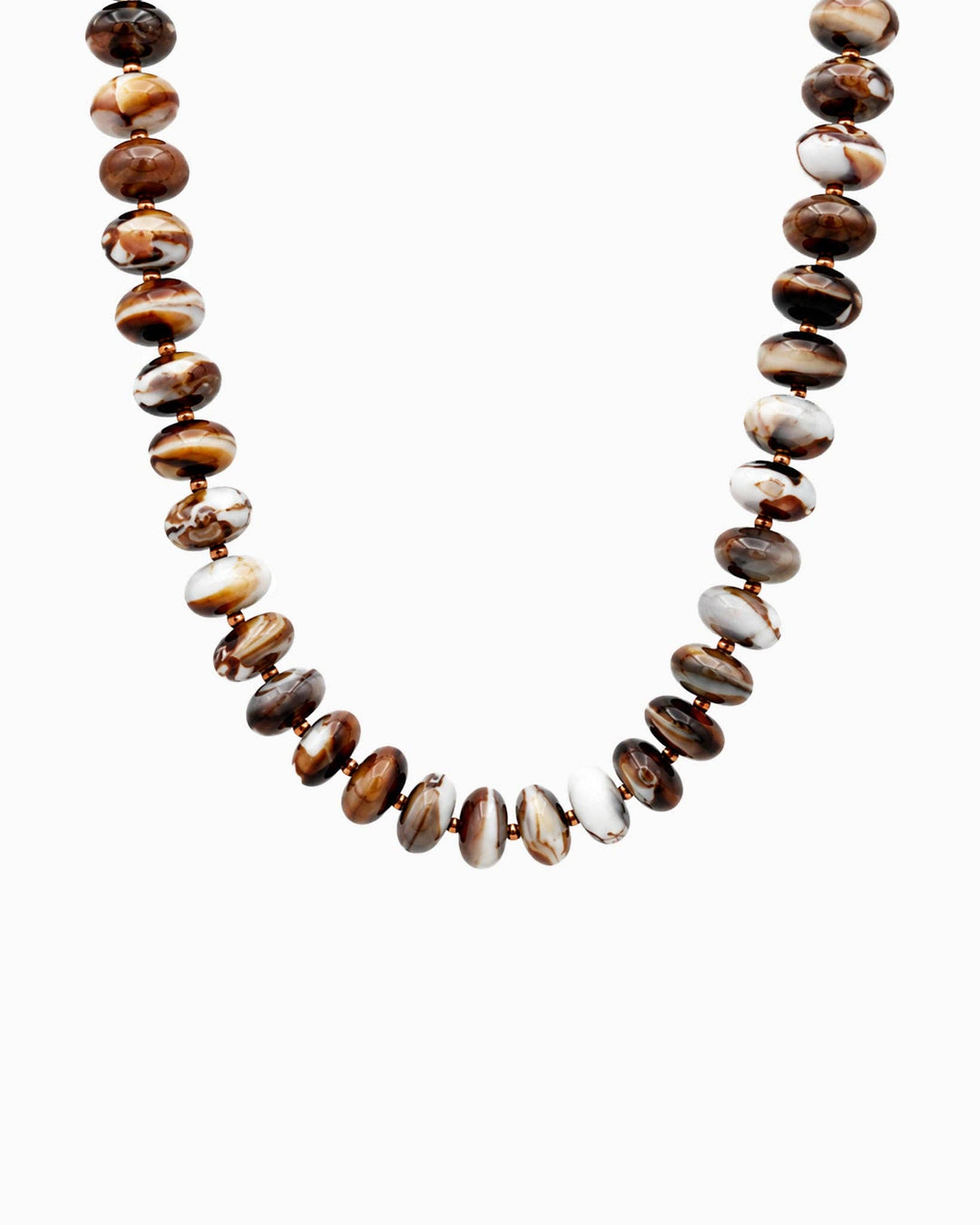 Autumn Marble Seed Necklace-Grey