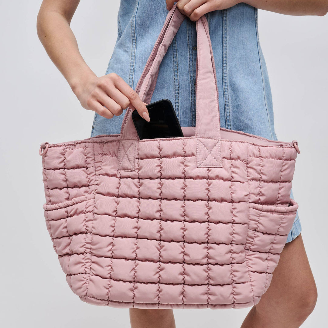 Quilted Puffer Nylon Tote
