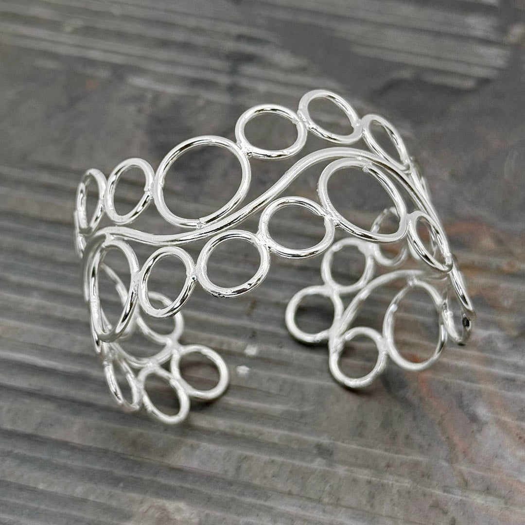 Swirl Silver Cuff Bracelet