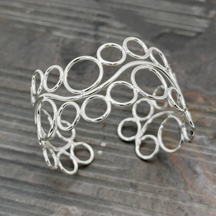 Swirl Silver Cuff Bracelet