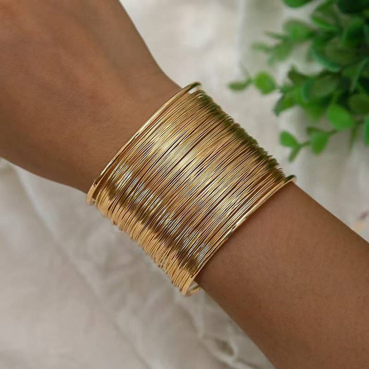 Multi Strand Gold Cuff Bracelet