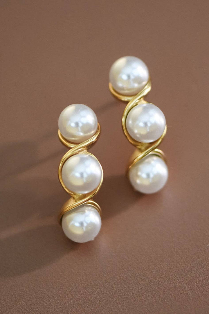 18K Gold Plated Pearl Earrings