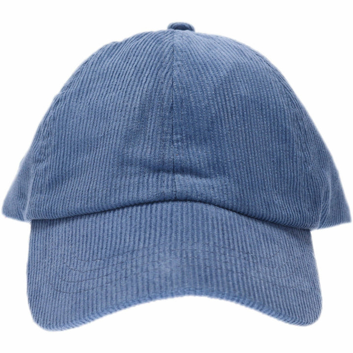 Blue Corduroy High Ponytail Ball Cap