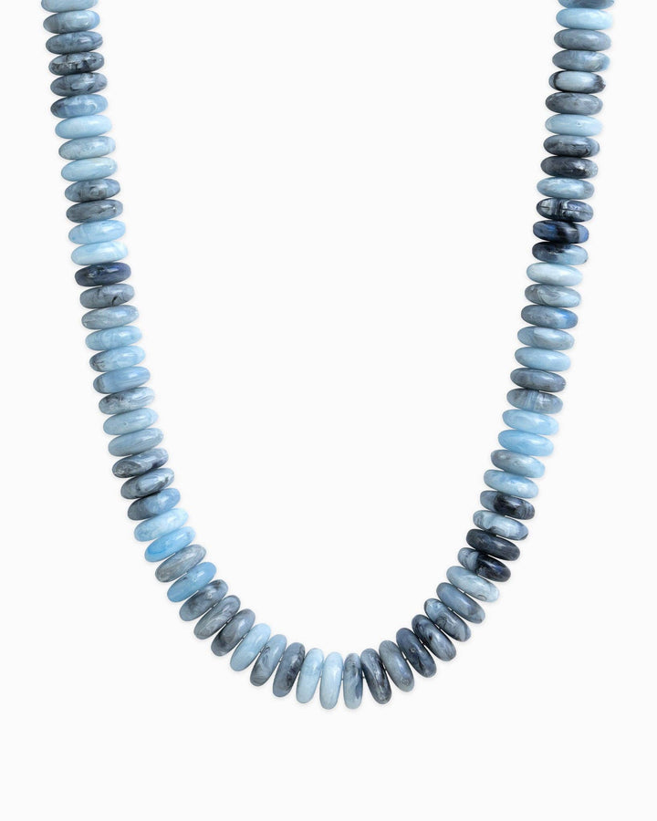 Navy Wide Marble Beaded Necklace