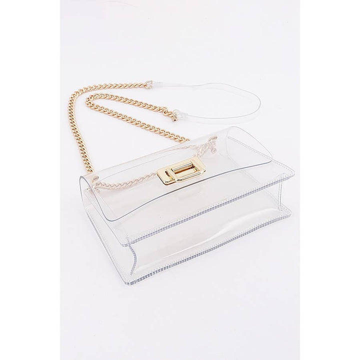 Clear Stadium Bag with Gold Accents