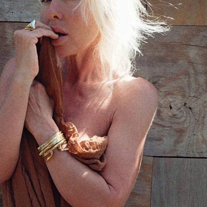 Brass twisted wire wrapped  coil bangle bracelet