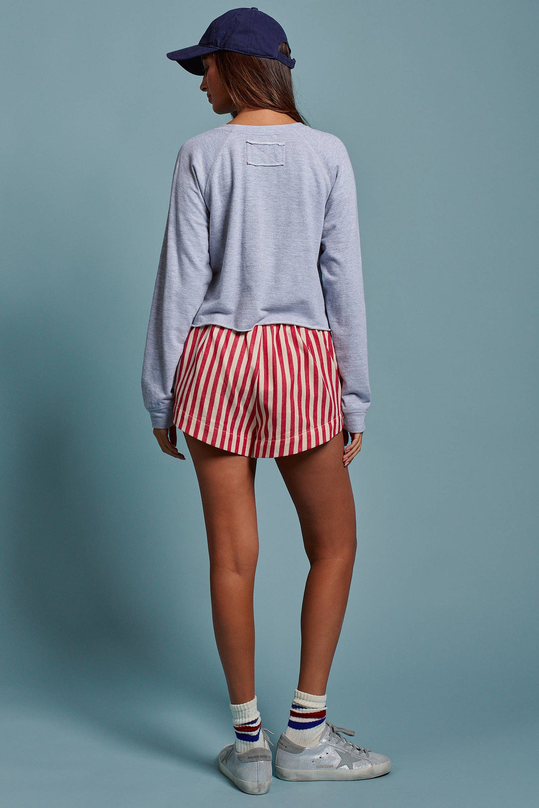 Cropped USA Flag Sweatshirt