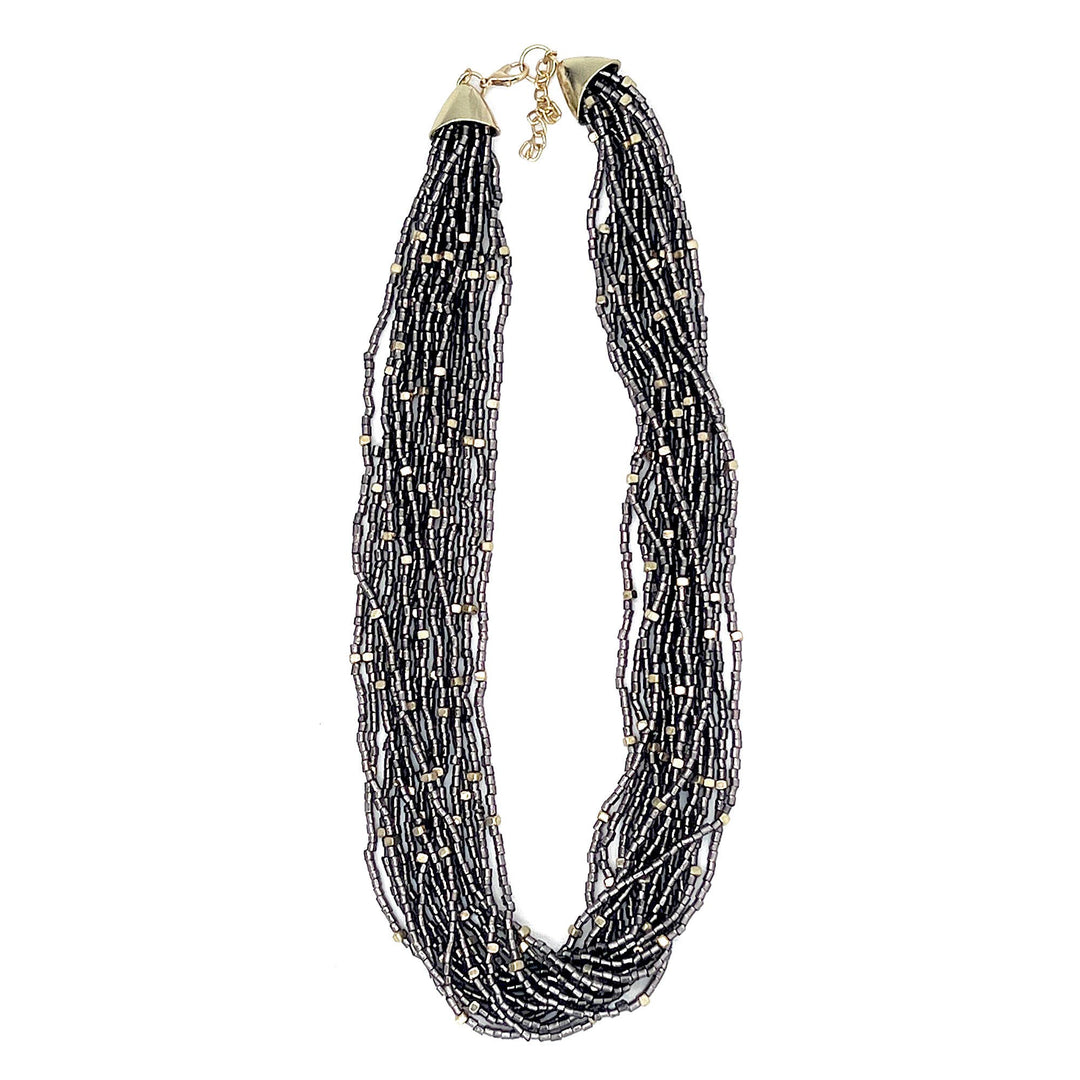 Beaded Multi-Strand Bib Necklace