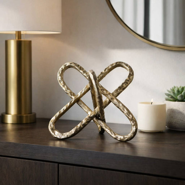 Gold Metal Knot Sculpture