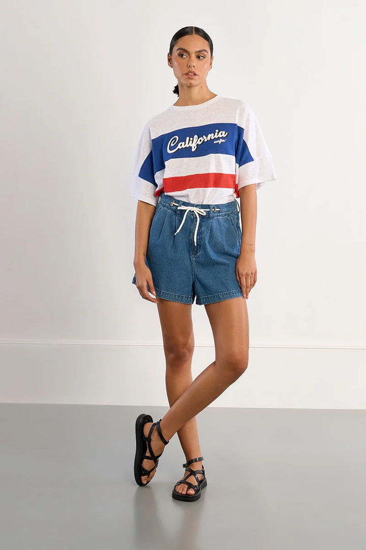 Drawstring Denim Shorts