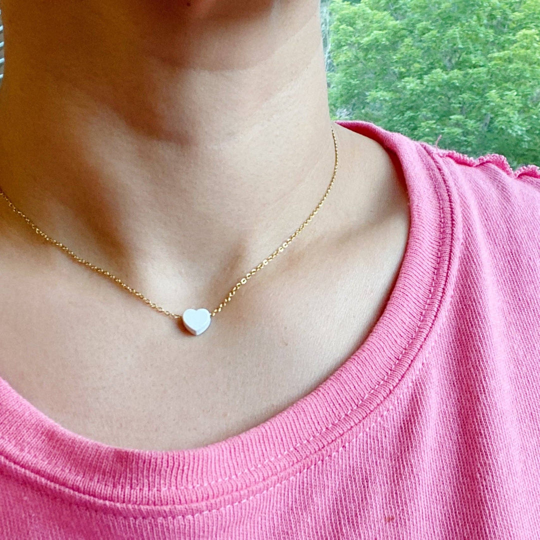 So Very Loved Heart Necklace: White