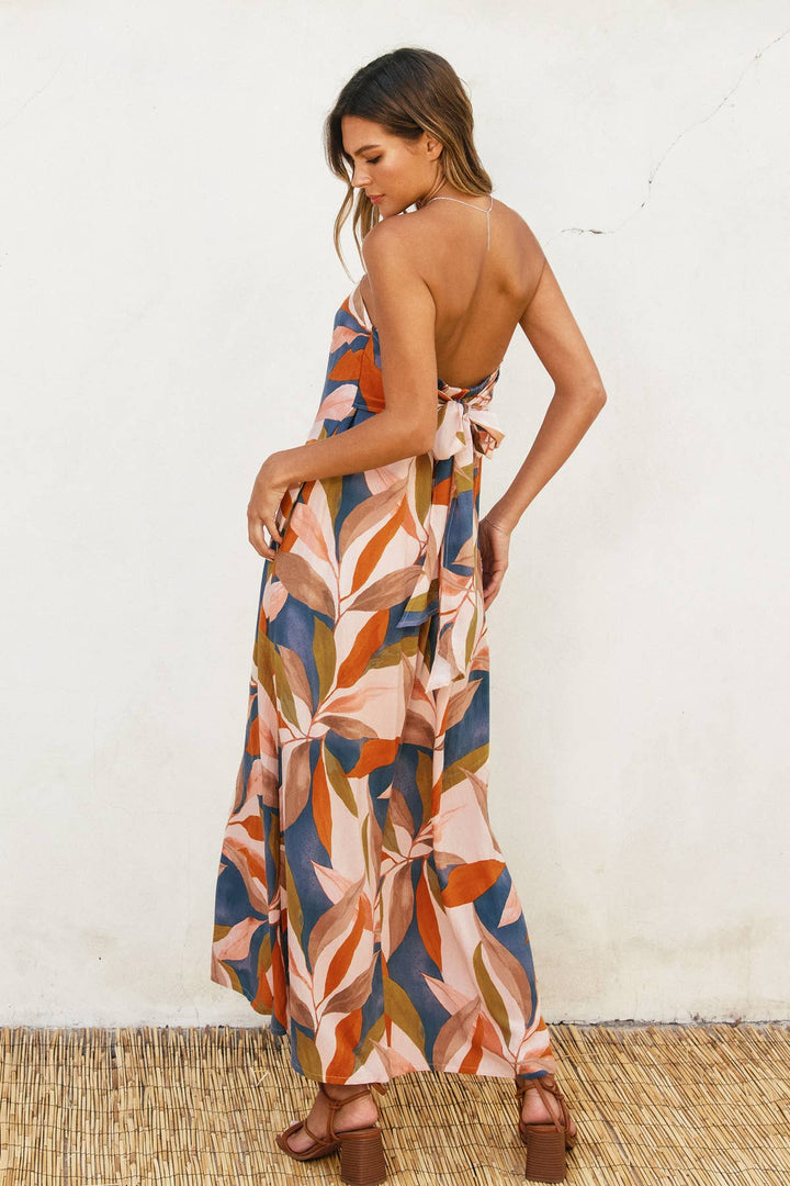 Destinations Strapless Tie Back Maxi Dress