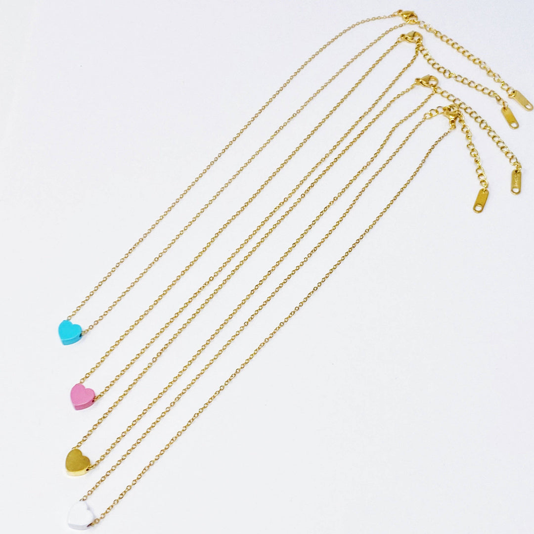 So Very Loved Heart Necklace: White