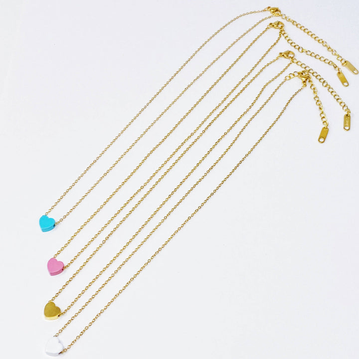So Very Loved Heart Necklace: White