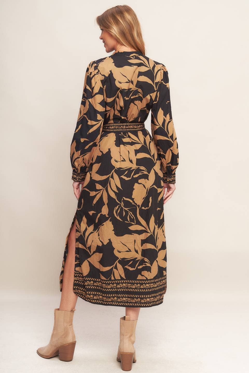 Printed Woven Midi Dress