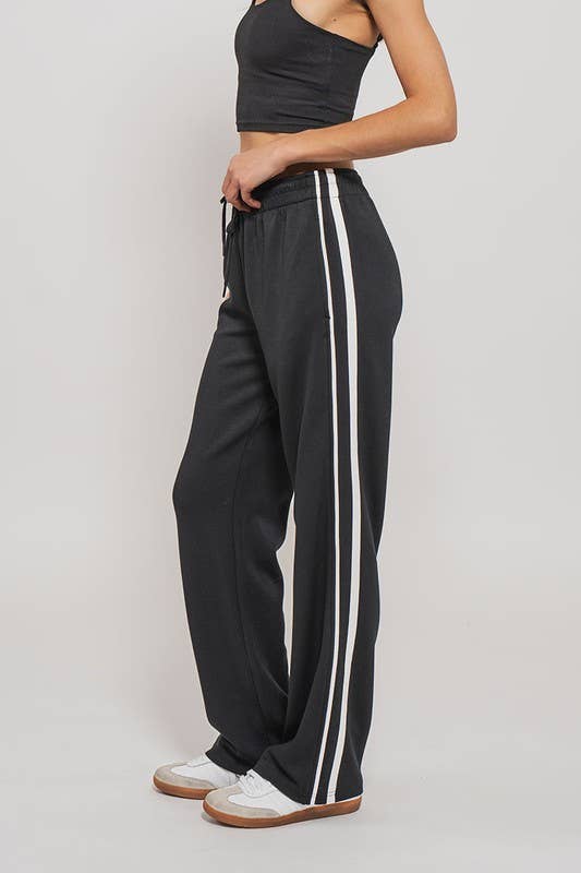 Striped Drawstring Relaxed Sweatpants