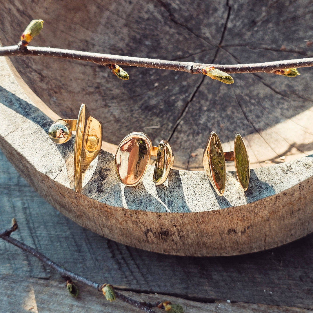 Brass organic orb ring