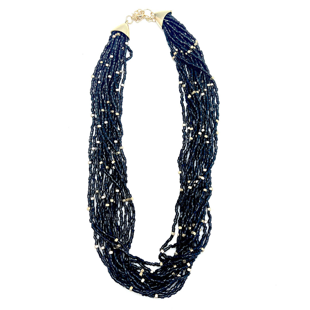 Beaded Multi-Strand Bib Necklace
