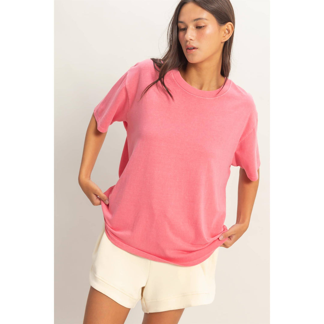 Cotton yellow crew Neck T-Shirt