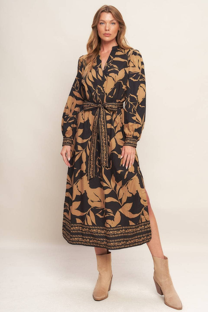 Printed Woven Midi Dress