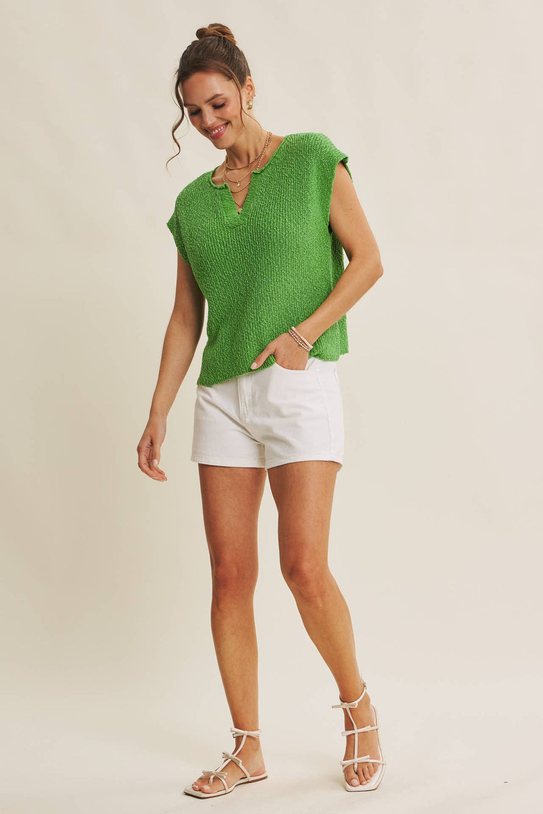 Cotton Slub Sweater Top