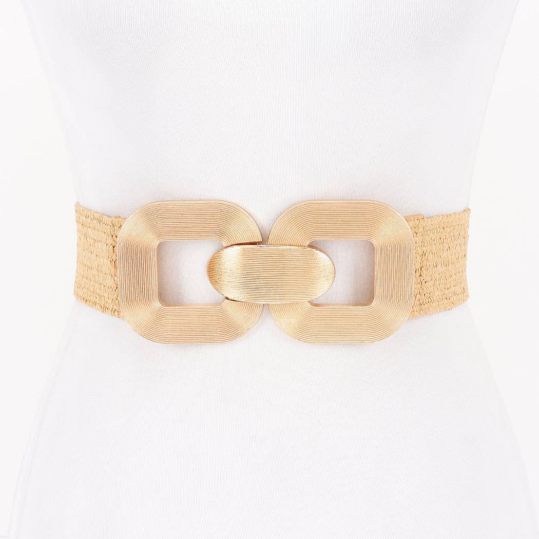 Metal Buckle Elastic Belt-Black