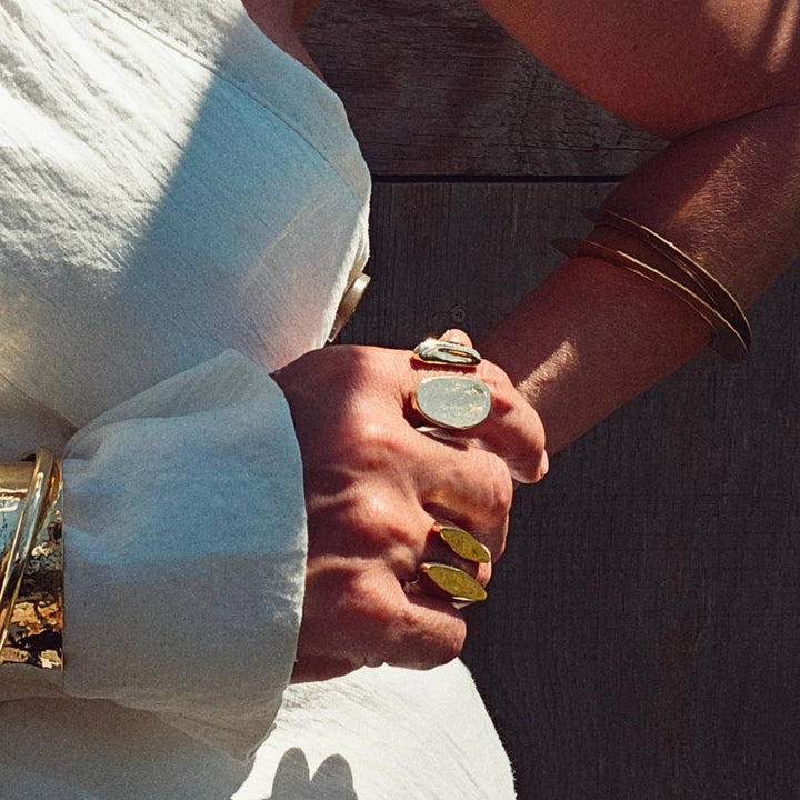 Brass organic orb ring