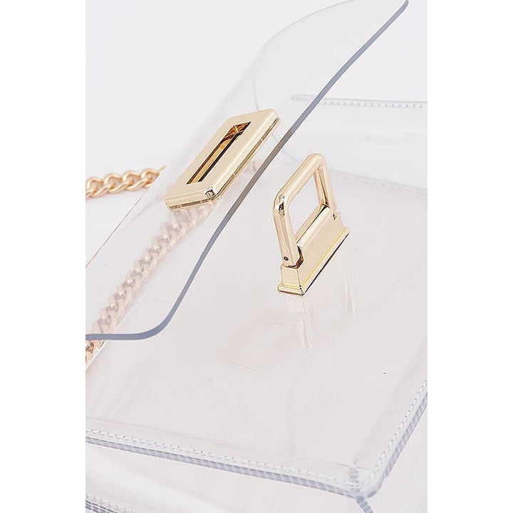 Clear Stadium Bag with Gold Accents