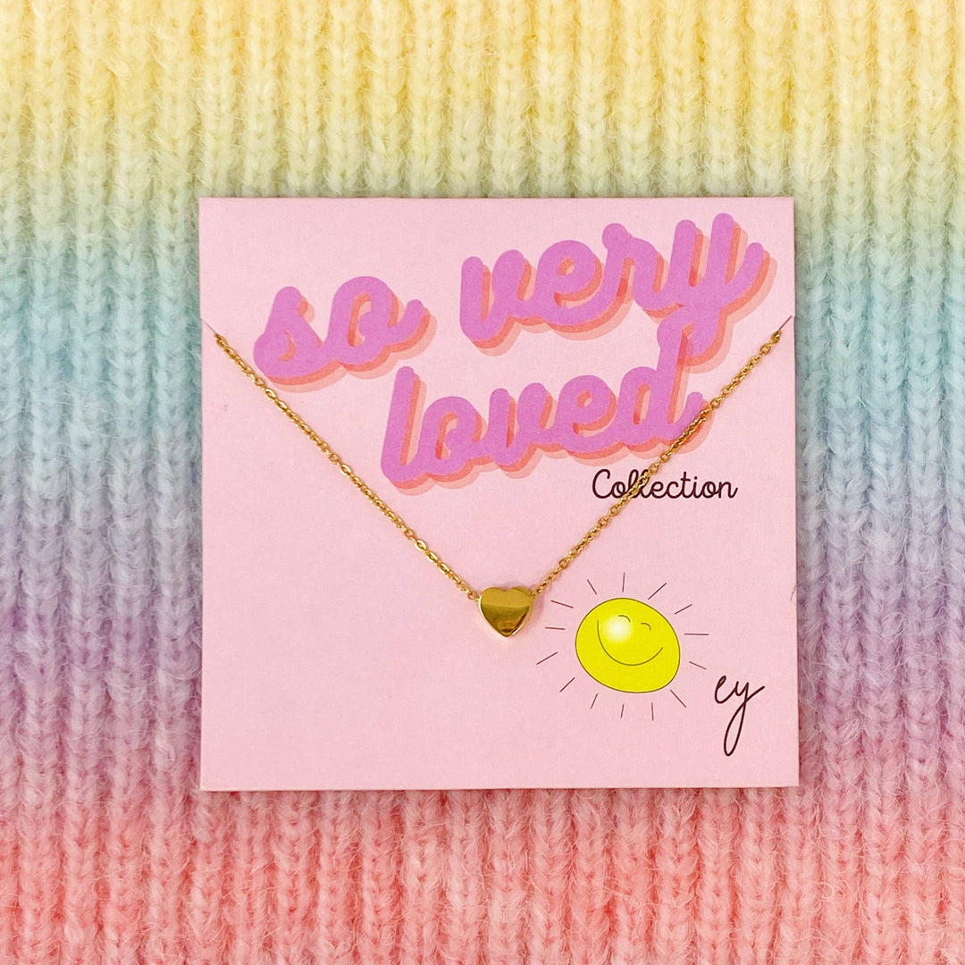 So Very Loved Heart Necklace: White