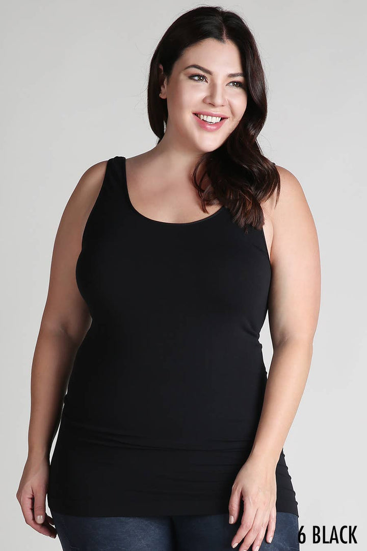 Black  Plus Size Tank Top Jersey