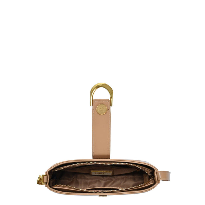 Beige Leather Shoulder Bag