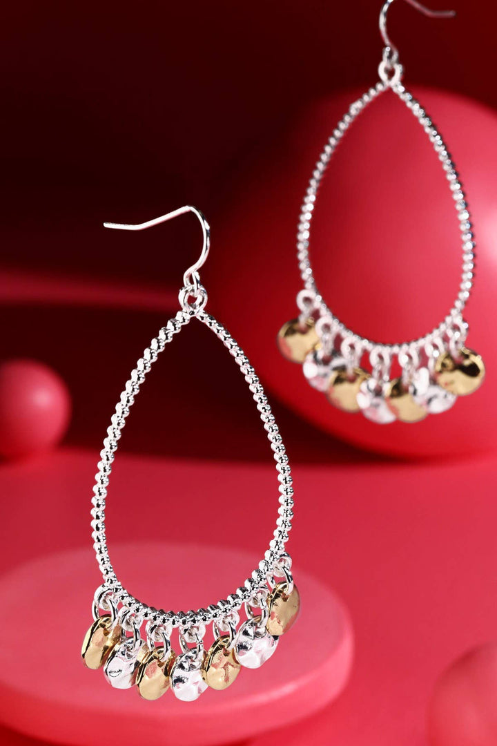 Metal Teardrop Earrings w/ Charms