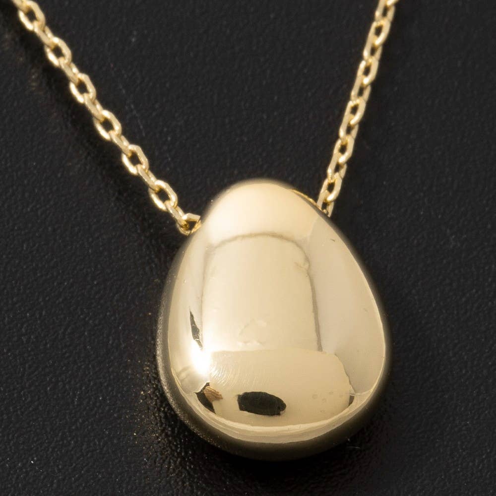 Gold Dipped Solid Teardrop Pendant Necklace