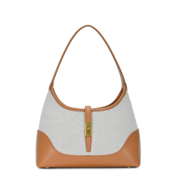 White Cotton Canvas Shoulder Bag