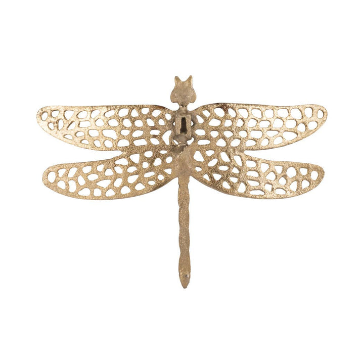 Gold 10 in. Metal Novelty Dragonfly