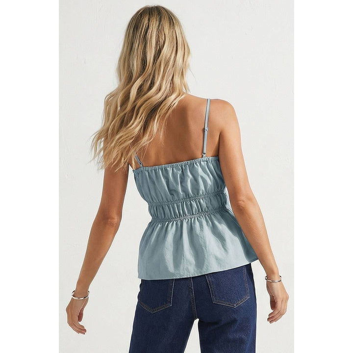 Buckle Pleated Sleeveless Top