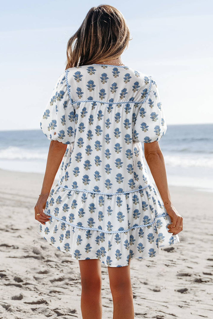 Blue & White Summer Mini Dress