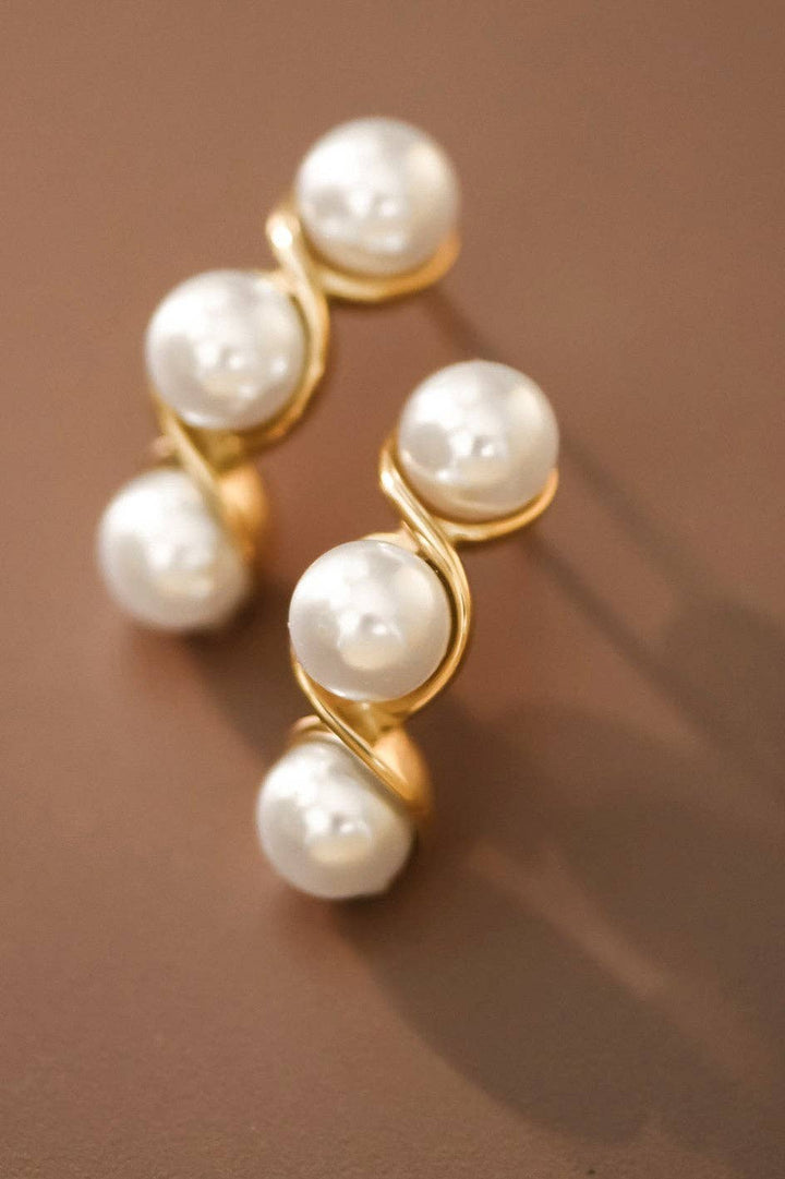 18K Gold Plated Pearl Earrings