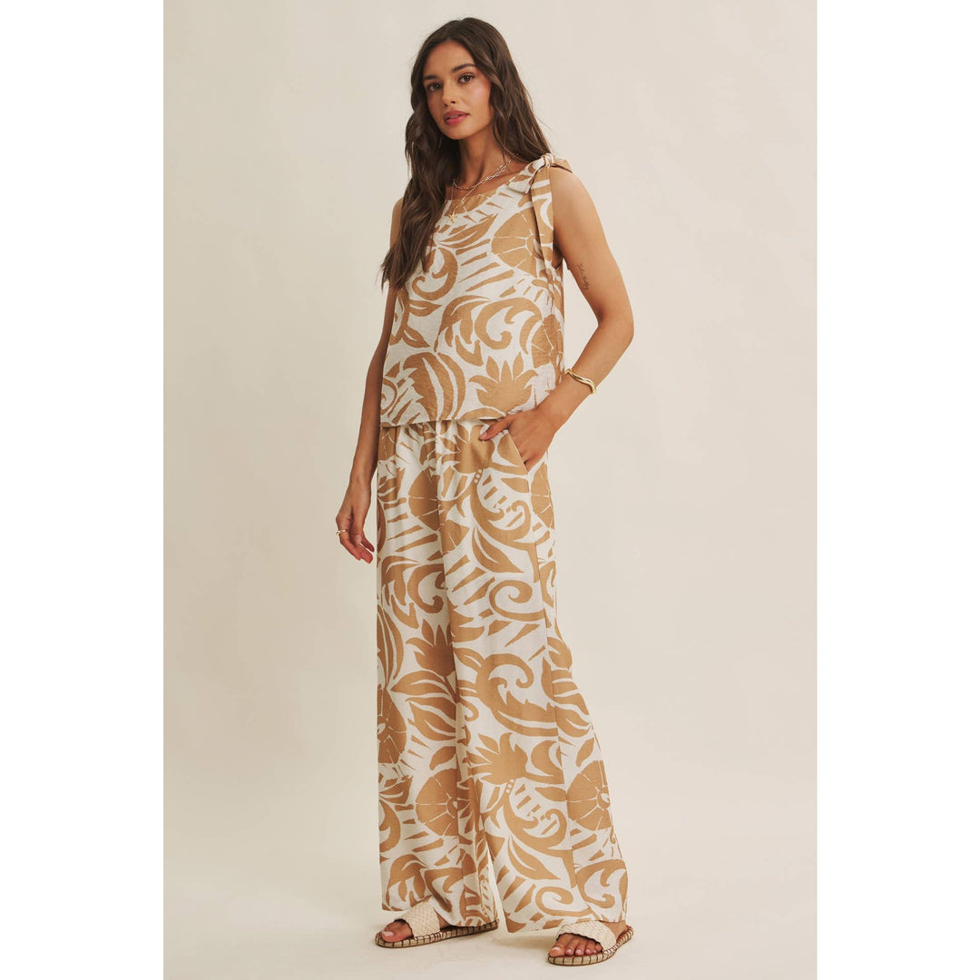 Latte Summer top with tie straps