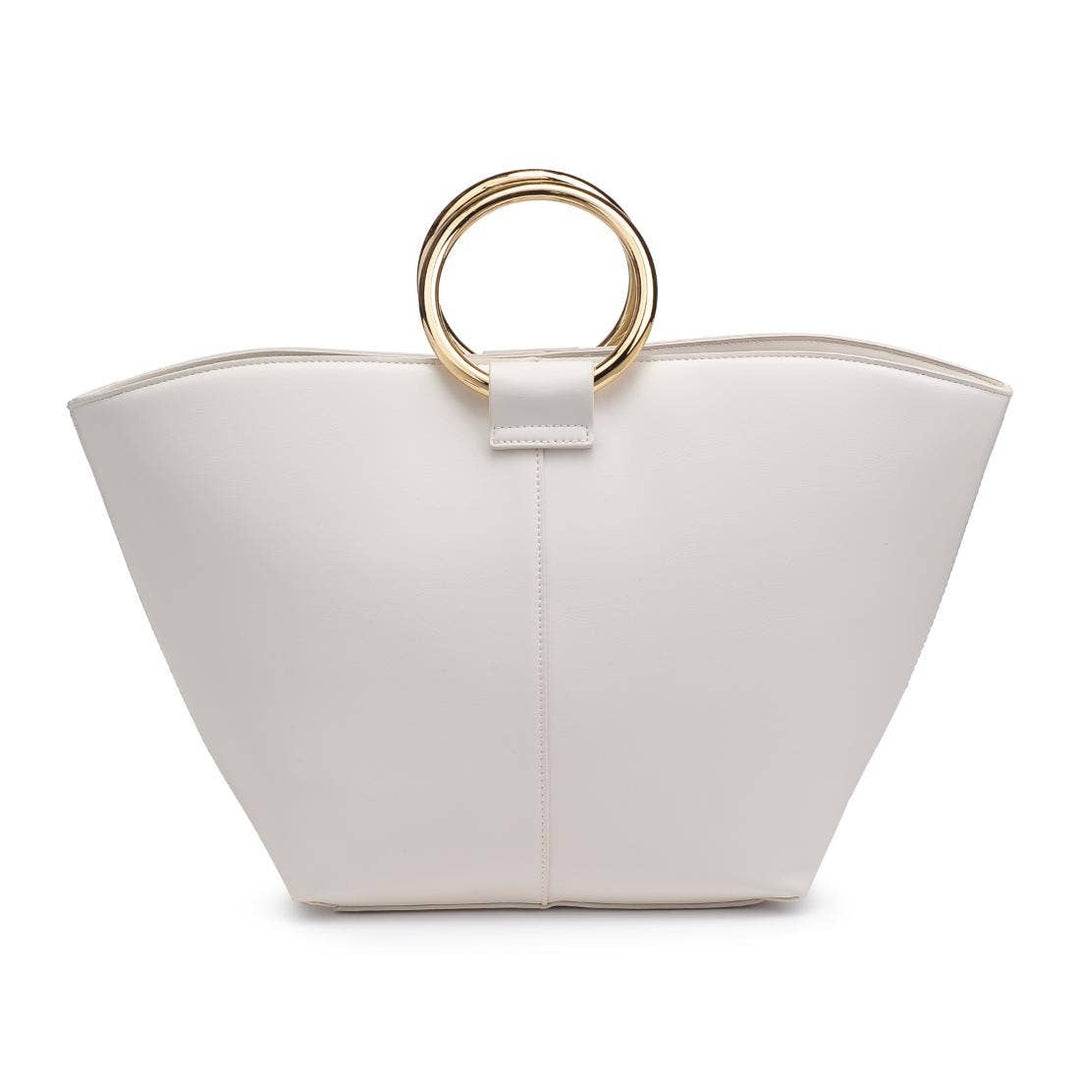 Black Luxe Tote with Gold Handle