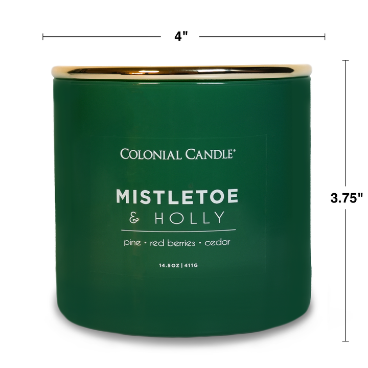Mistletoe &amp; Holly Scented Jar Candle, Soy Blend Wax, 14.5oz